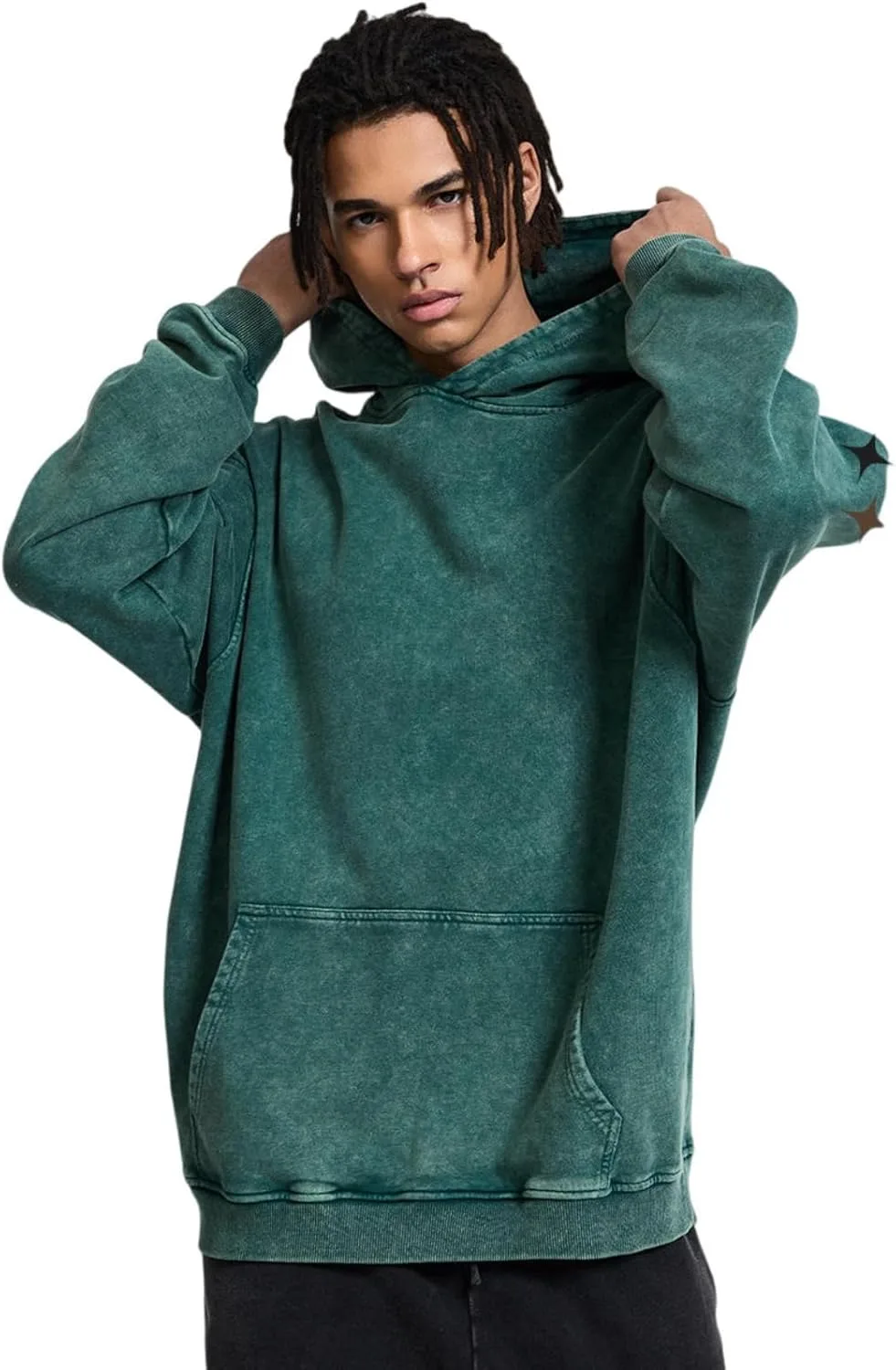 

Мужской Y2K оверсайз свитшот с капюшоном, классический кислотный оттенок