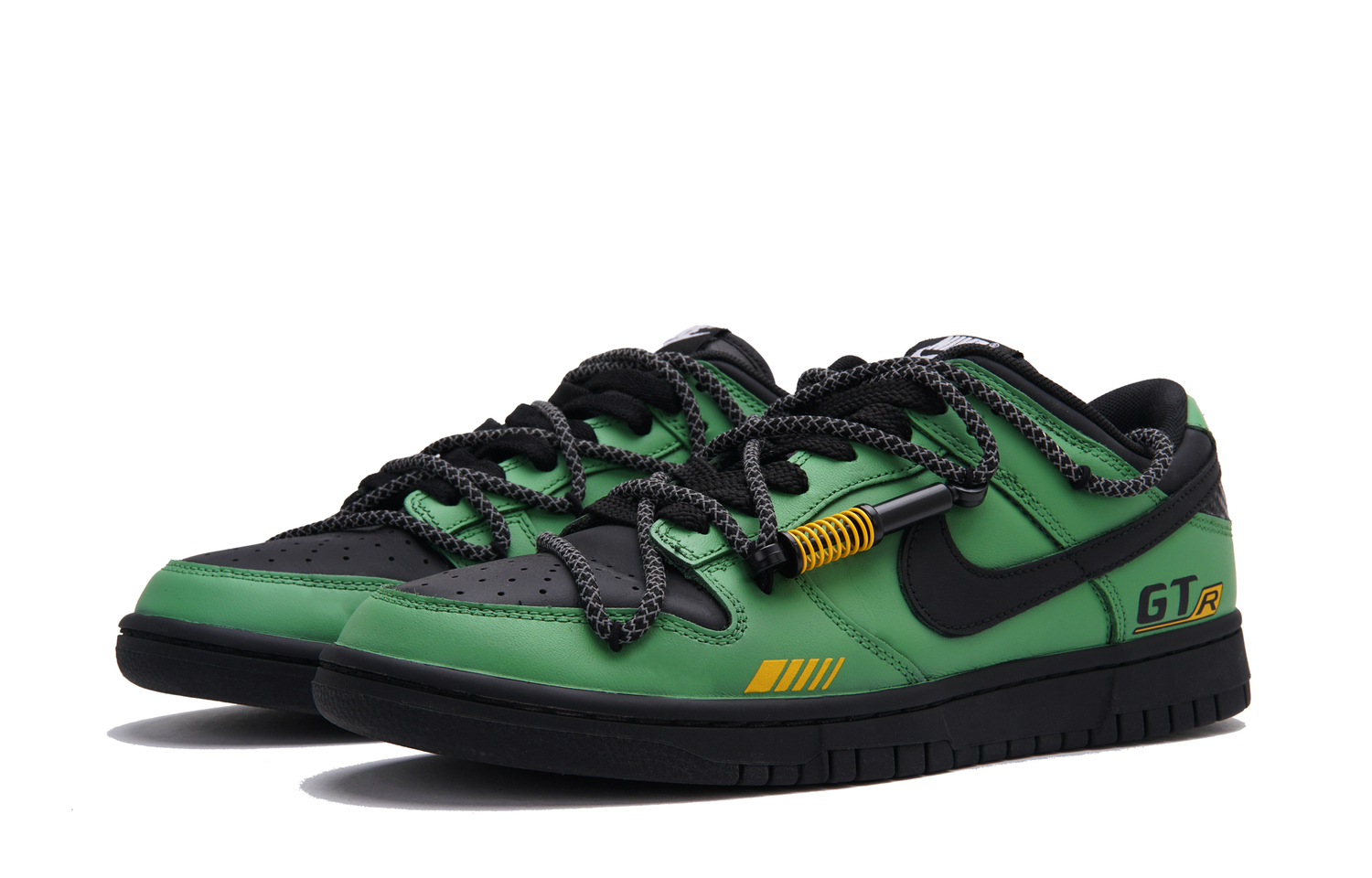 Nike Мужские износостойкие низкие скейтбордные кроссовки Dunk Green Demon, зелено-черный — фото 4