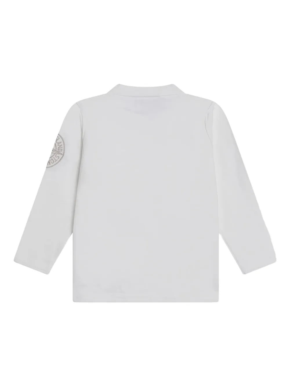 Топ с длинными рукавами и круглым вырезом Stone Island Junior, белый — фото 2