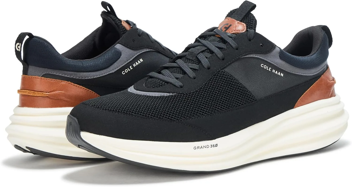 Мужские беговые кроссовки Cole Haan Originalgrand Quadstreak, черный/коричневый/слоновая кость — фото 3