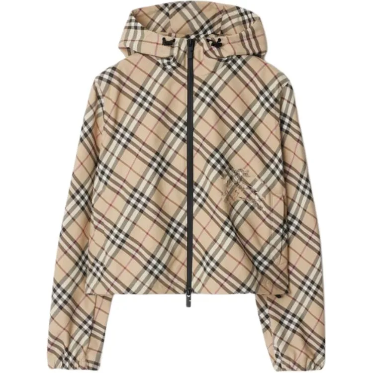 Куртка Check Burberry, весенне-осенняя, снежно-гипсовочный фибросум — фото 3