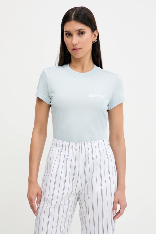 

Хлопковая футболка Karl Lagerfeld Jeans, синий