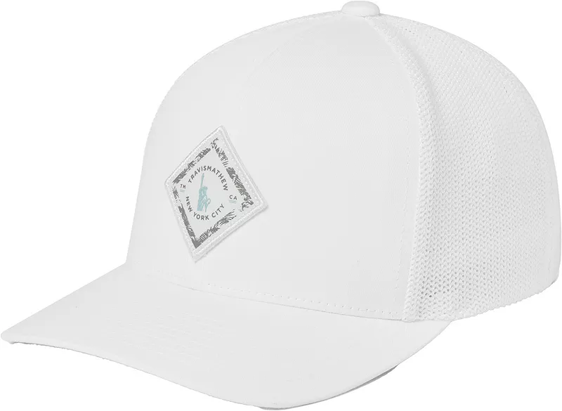 

Мужская кепка для гольфа TravisMathew Upper Eastside, штат Нью-Йорк, белый