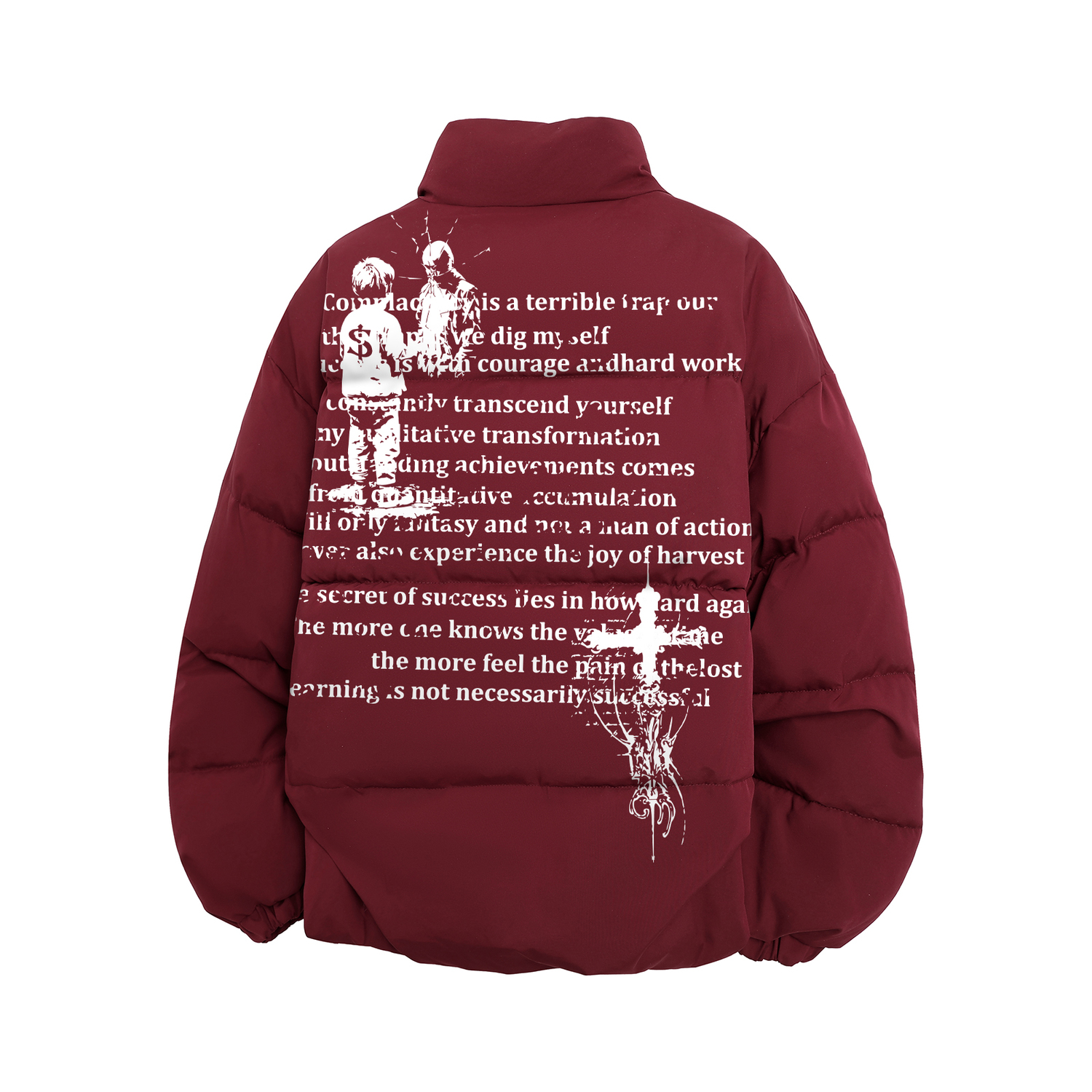 

Пуховик Unisex Stand Collar Moderate Padded HUANQIU, maroon