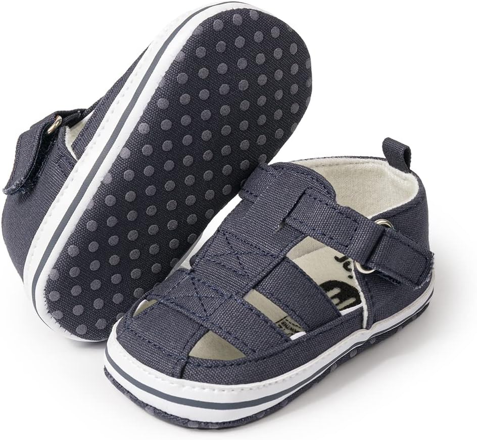 

Сандалии Meckior для малышей, мальчиков и девочек, новорожденные, с нескользящей мягкой резиновой подошвой, открытым носком, для улицы, повседневные летние первые шаги, глубокий синий