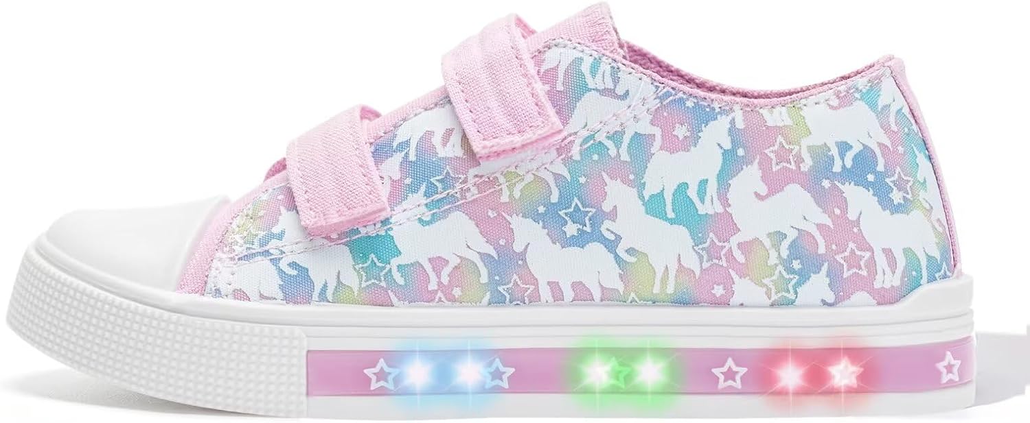 

Кроссовки EUXTERPA для малышей с подсветкой, повседневные детские тканевые обувь с регулируемым ремешком для девочек и мальчиков, фиолетовый