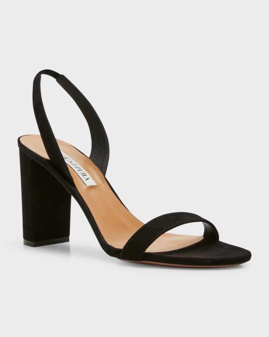 Босоножки So Nude на блочном каблуке с лямкой на шее Aquazzura — фото 3