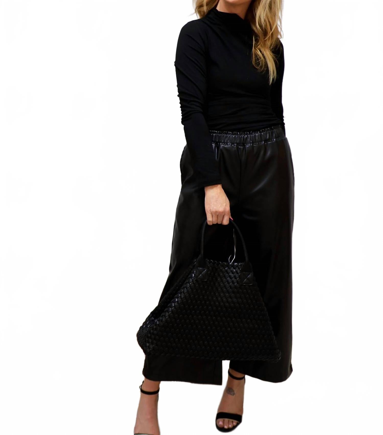 

Черные брюки из искусственной кожи "До нашей встречи" Before You, черный