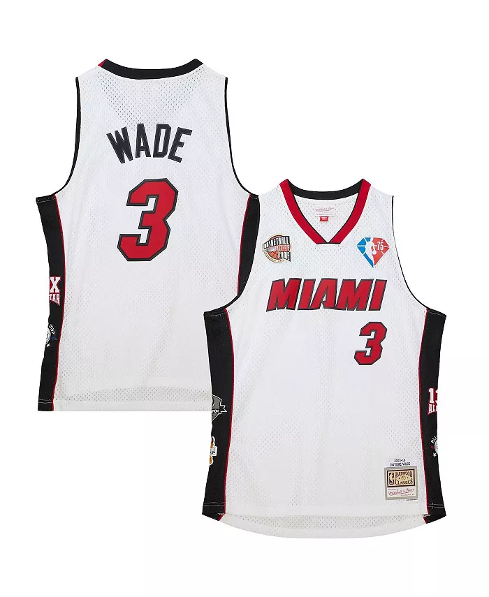 

Мужская и женская баскетбольная майка Dwyane Wade в ретро-стиле Miami Heat, посвященная включению в Зал славы 2023 года, цвет белый Mitchell & Ness