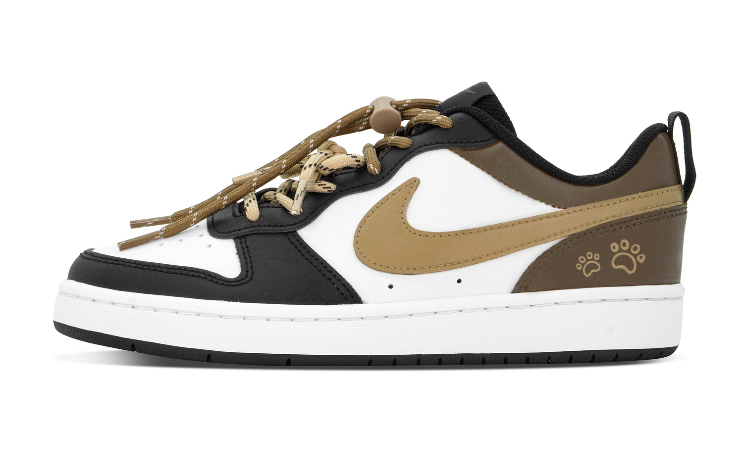 

Nike Court Borough Crispy Bear Paw низкие скейтерские кроссовки black brown детские