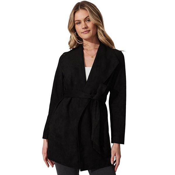 

Женская куртка-бомбер из искусственной замши с длинным рукавом Yesfashion, Black