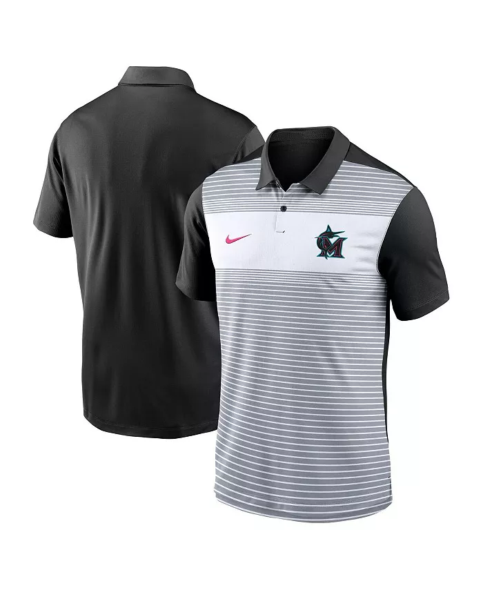 

Мужская поло Miami Marlins 2025 City Connect Fashion Legacy Icon Vapor Performance бело-черная Nike