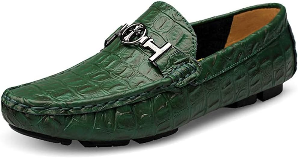 

Мужские кожаные лоферы слипоны, повседневные, плоская подошва, мокасины, деловые, топсайдеры, модные тапочки, свадебные Asifn, зеленый