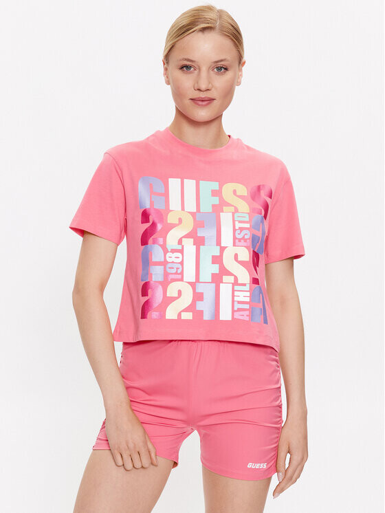 

Футболка стандартного кроя Guess, розовый