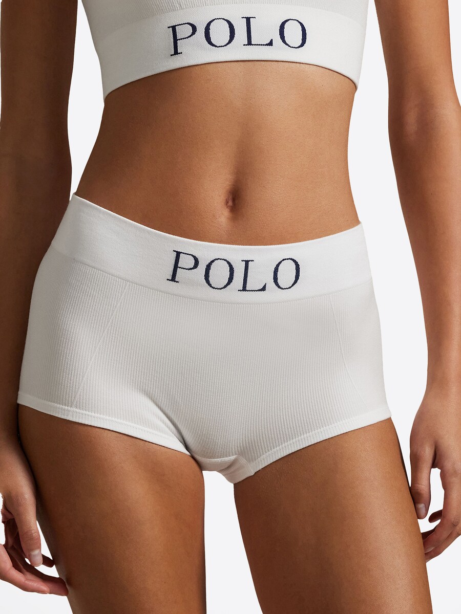 Короткий пижамный комплект Polo Ralph Lauren Ribbed Seamless, белый — фото 2