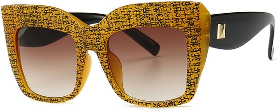 

Солнцезащитные очки UV400 - увеличенные очки "кошачий глаз" с градиентной окраской, подходят для женщин и мужчин, для бега и занятий спортом на открытом воздухе UYPTK, Yellow Tea