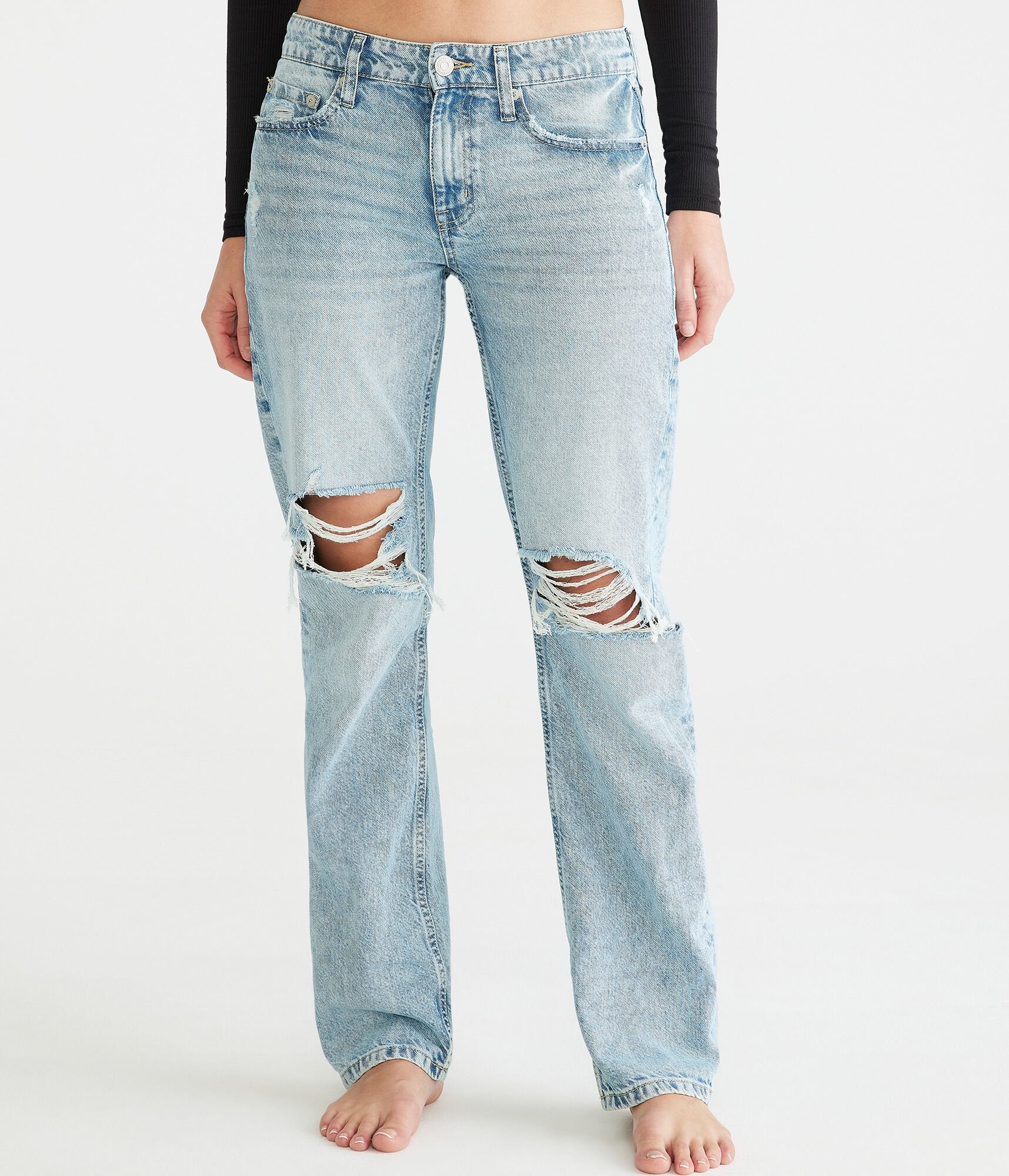 

Aeropostale Knd Мешковатые джинсы с низкой посадкой, цвет medium wash