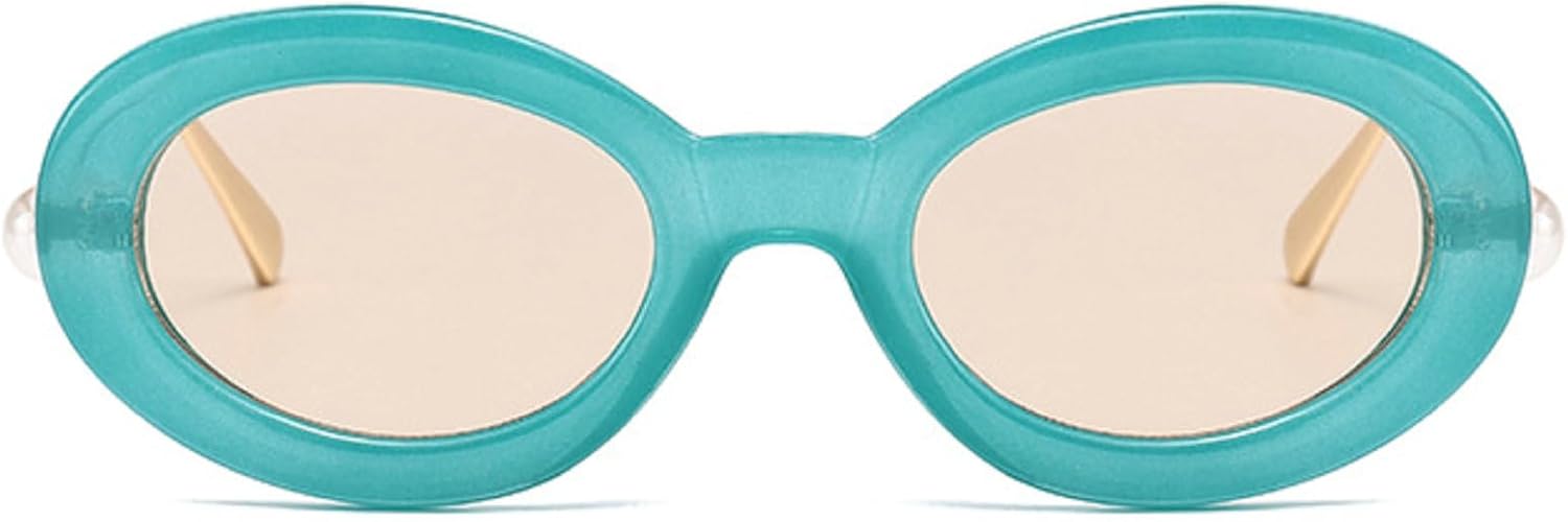 

Ретро-солнцезащитные очки овальной формы для женщин, модная металлическая оправа, дизайнерские солнцезащитные очки с жемчужной отделкой и защитой от УФ-излучения mincl, C1