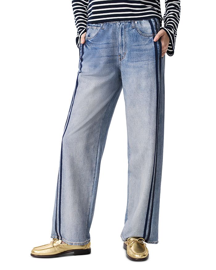 

Широкие спортивные брюки Miramar из хлопковой махровой ткани rag & bone, синий