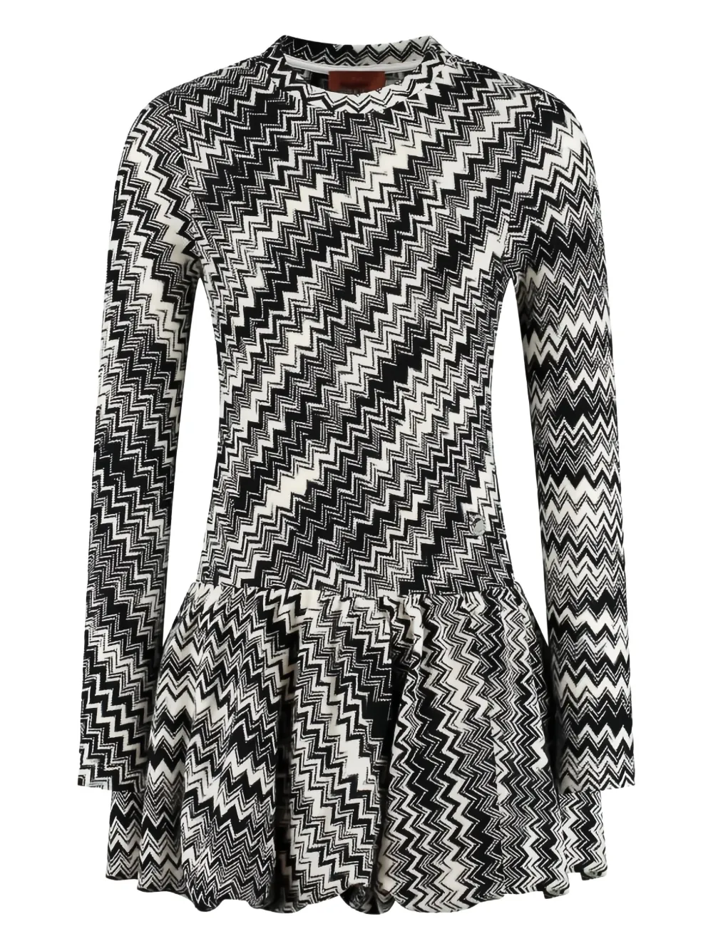 

Платье с расклешенным кроем и зигзагообразным узором Missoni Kids, черный