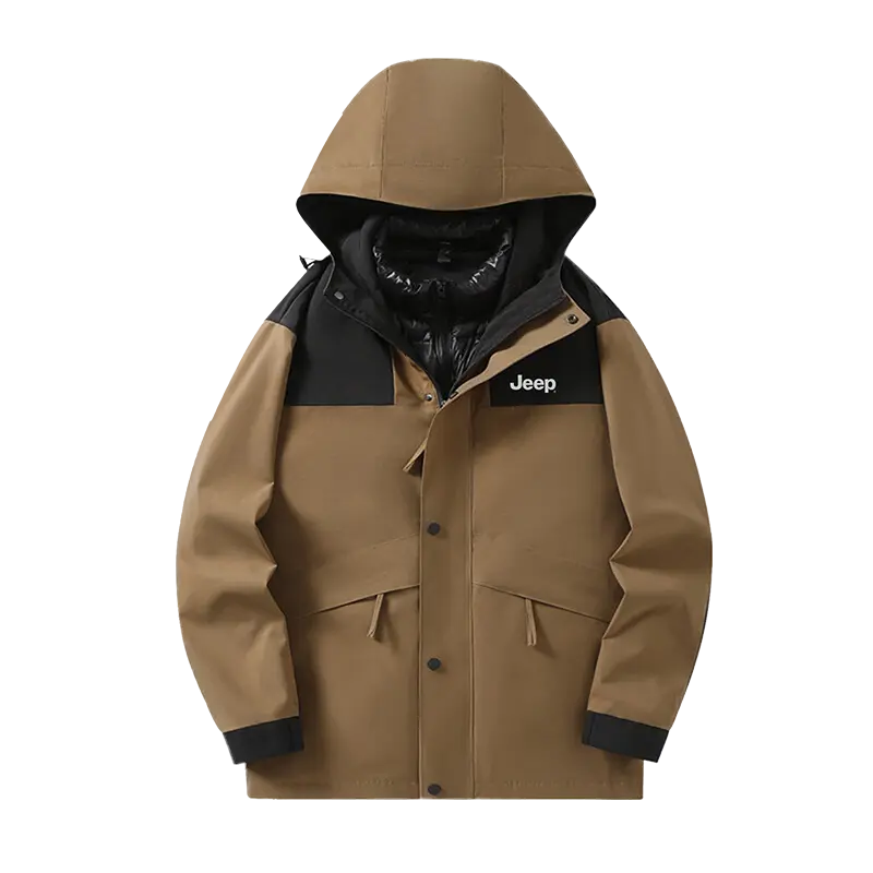 

Jeep Водонепроницаемая и ветрозащитная утепленная ветровка Unisex, Coffee Brown