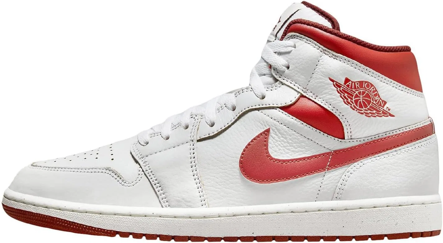 Кроссовки Air Jordan 1 Mid Se Nike, цвет White/Lobster/Dune Red/Sail-white