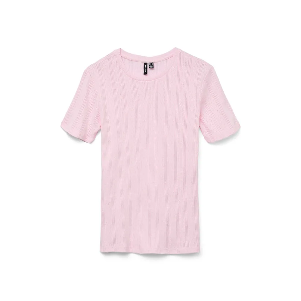 

Футболка с коротким рукавом Vero Moda Lisa Pointelle, розовый
