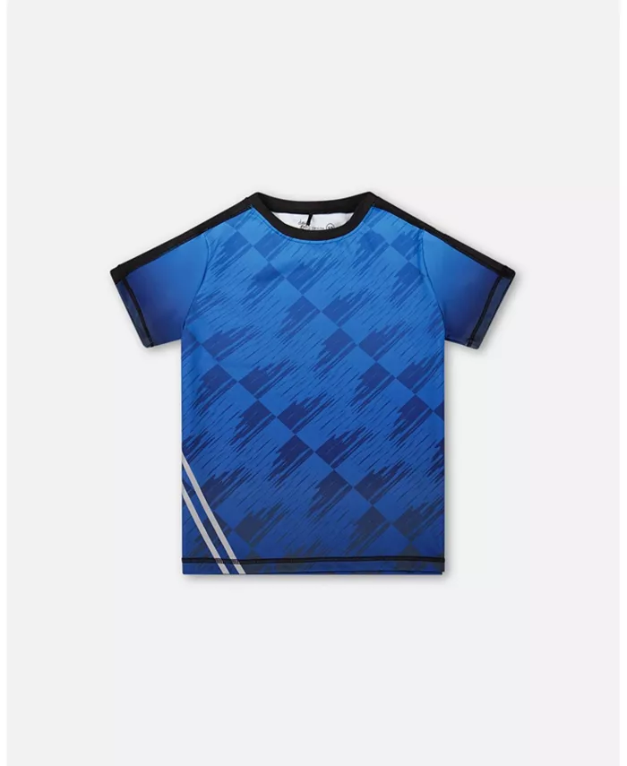 

Мальчиковая футболка с принтом Athletic Top Blue And Black - для малышей/детей Deux par Deux, синий