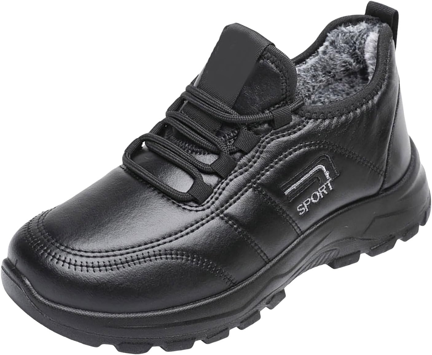 

Зимние мужские ботинки IWIHMIV, комфортные, теплые, короткие, до щиколотки, повседневные, для улицы, с нескользящей подошвой, черный