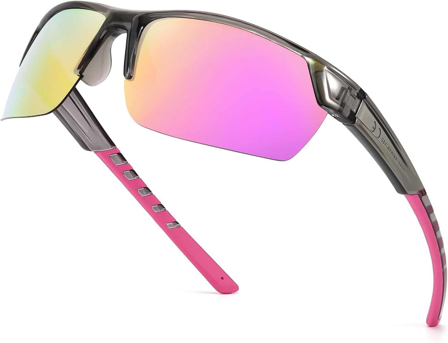 

Женские солнцезащитные очки для бега TJUTR, поляризованные, обтекаемой формы, с защитой от УФ-излучения UV400, для занятий спортом, велоспортом, гольфом, TS3080, A7 Clear Grey/Pink