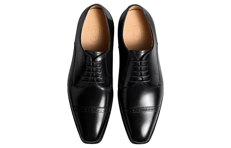 THOM WILLS Туфли мужские Low top Black/Dark Brown Polished — фото 4