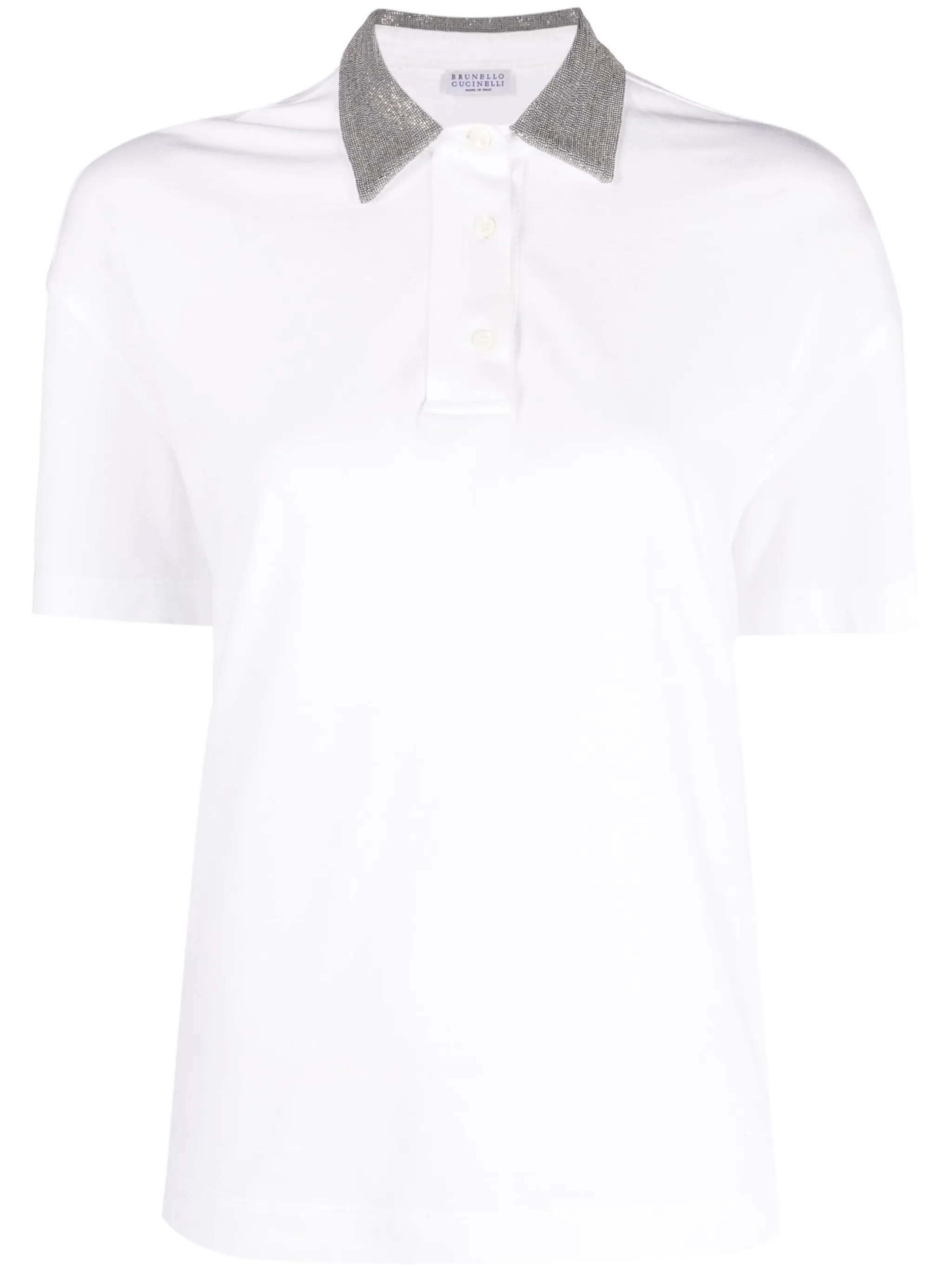 

Рубашка поло с заклепками Brunello Cucinelli, белый