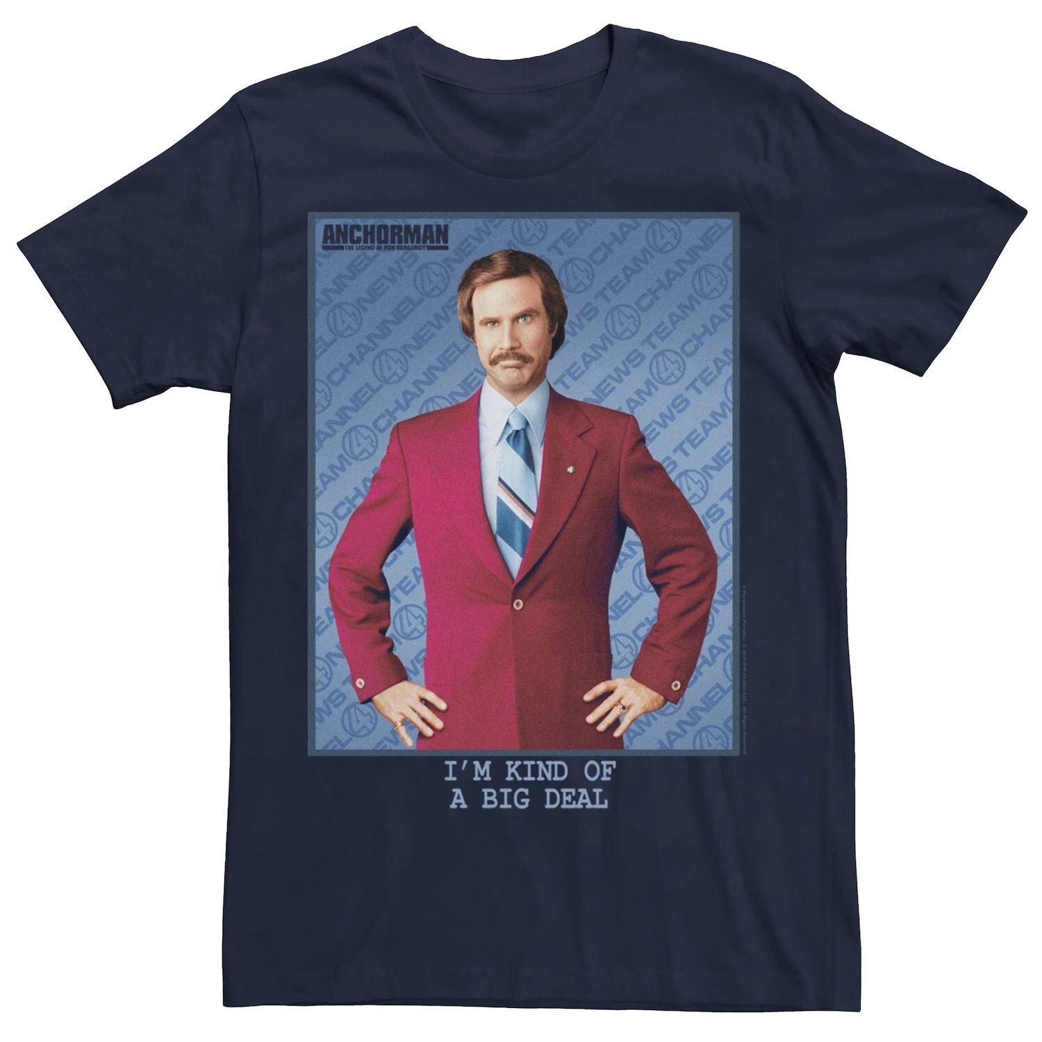 

Мужская футболка Anchorman Ron Burgundy с портретом I'm Kind Of A Big Deal Licensed Character