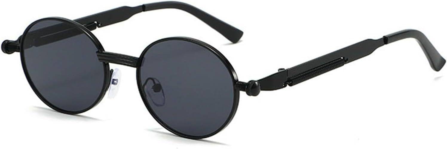 

Солнцезащитные очки Helena в маленькой оправе овальной формы для женщин и мужчин, винтажные круглые солнцезащитные очки 2025 года, роскошные панк-очки, популярные металлические очки с защитой от УФ-излучения UV400, C1