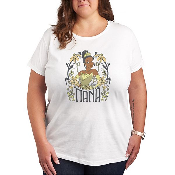 

Футболка Plus size с принтом Princess Tiana в стиле floral nouveau Disney, White