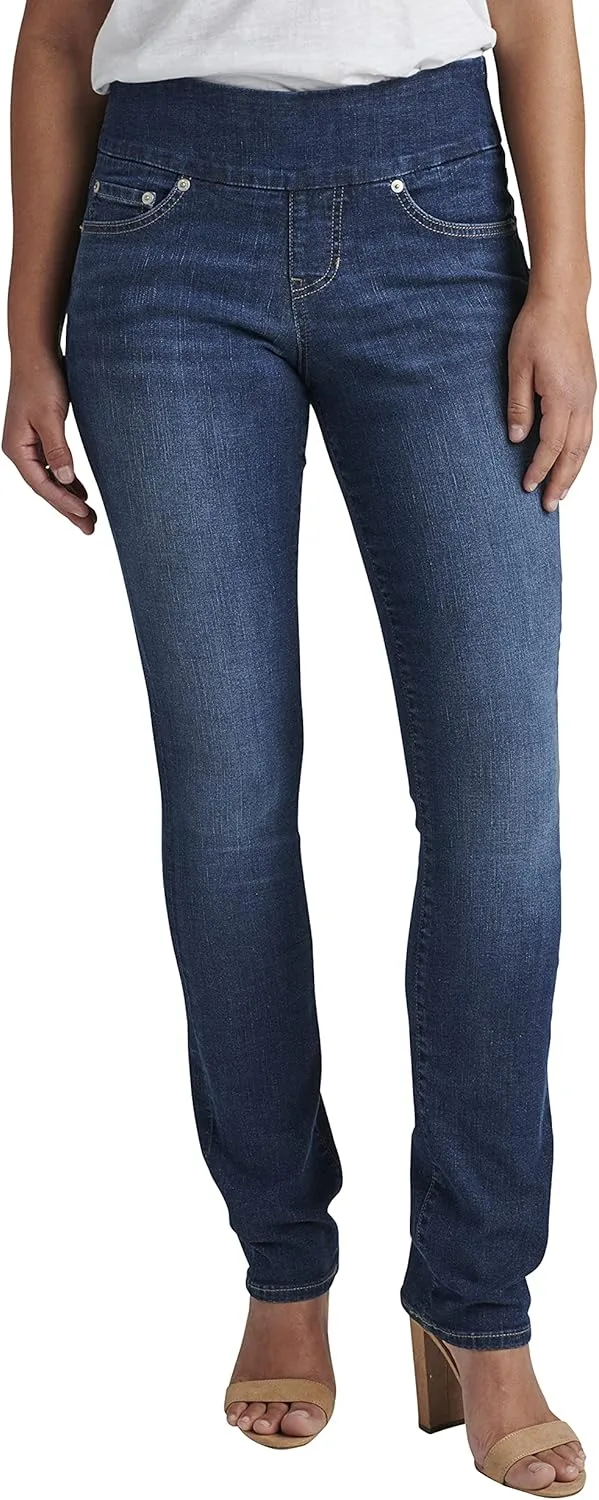 

JAG Jeans Women's Peri Mid Rise Straight Leg Pull-on