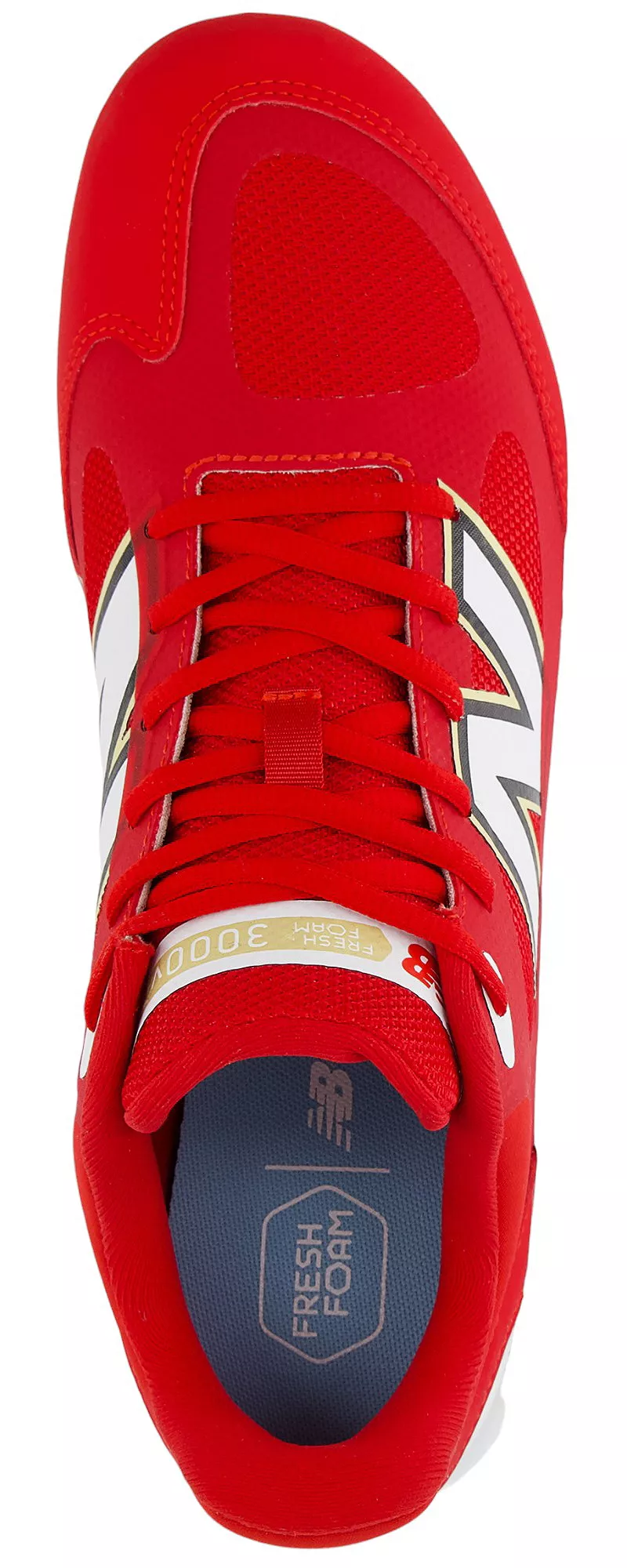 Бейсбольные кроссовки New Balance Fresh Foam 3000 V7 для газона, красный/белый — фото 2