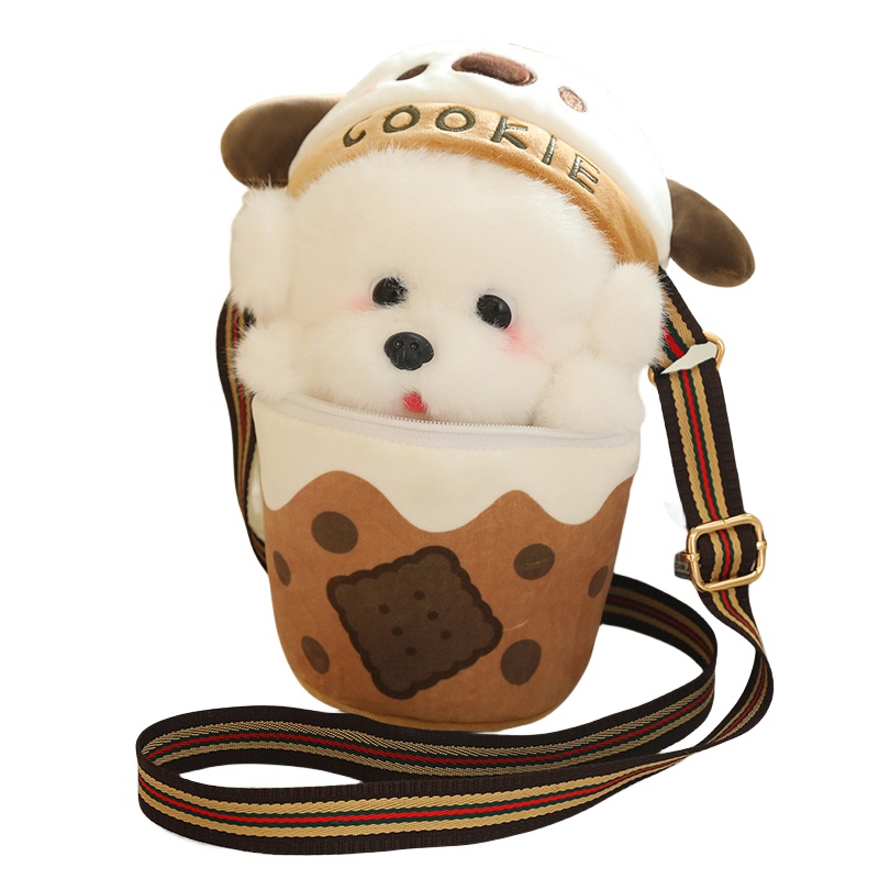 

Сумка-кроссбейл в виде собачки с кружкой молочного чая Fox fairy, Milk Tea Cup 25Cm Puppy 22Cm