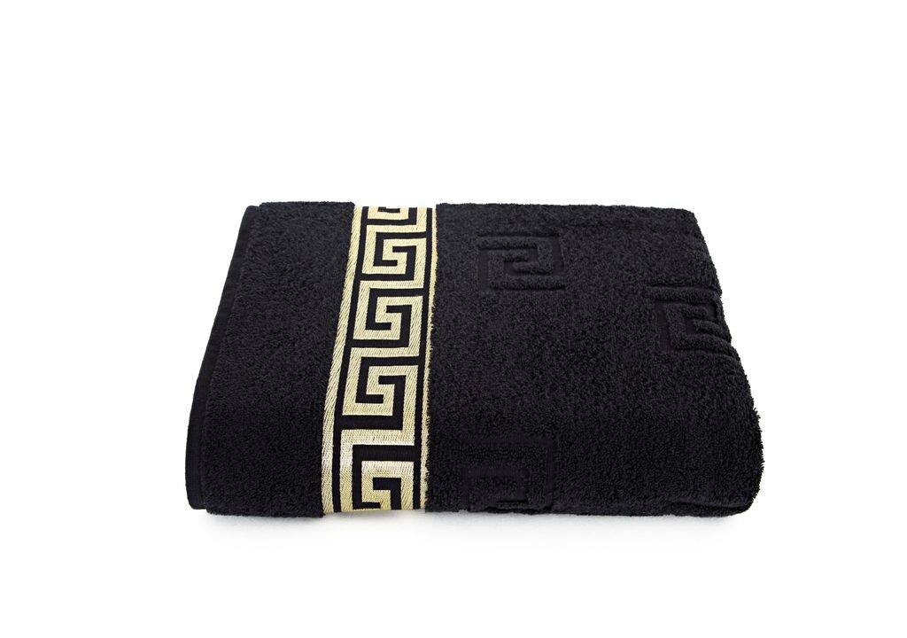 

Роскошное банное полотенце Medusa 100х150 см - бежевый/светло-коричневый - тончайший хлопок кольцевого прядения/жаккардовое переплетение/махровое полотно с высоким ворсом с плоским тиснением Medusa и золотой каймой Medusa Arle-Living, черный