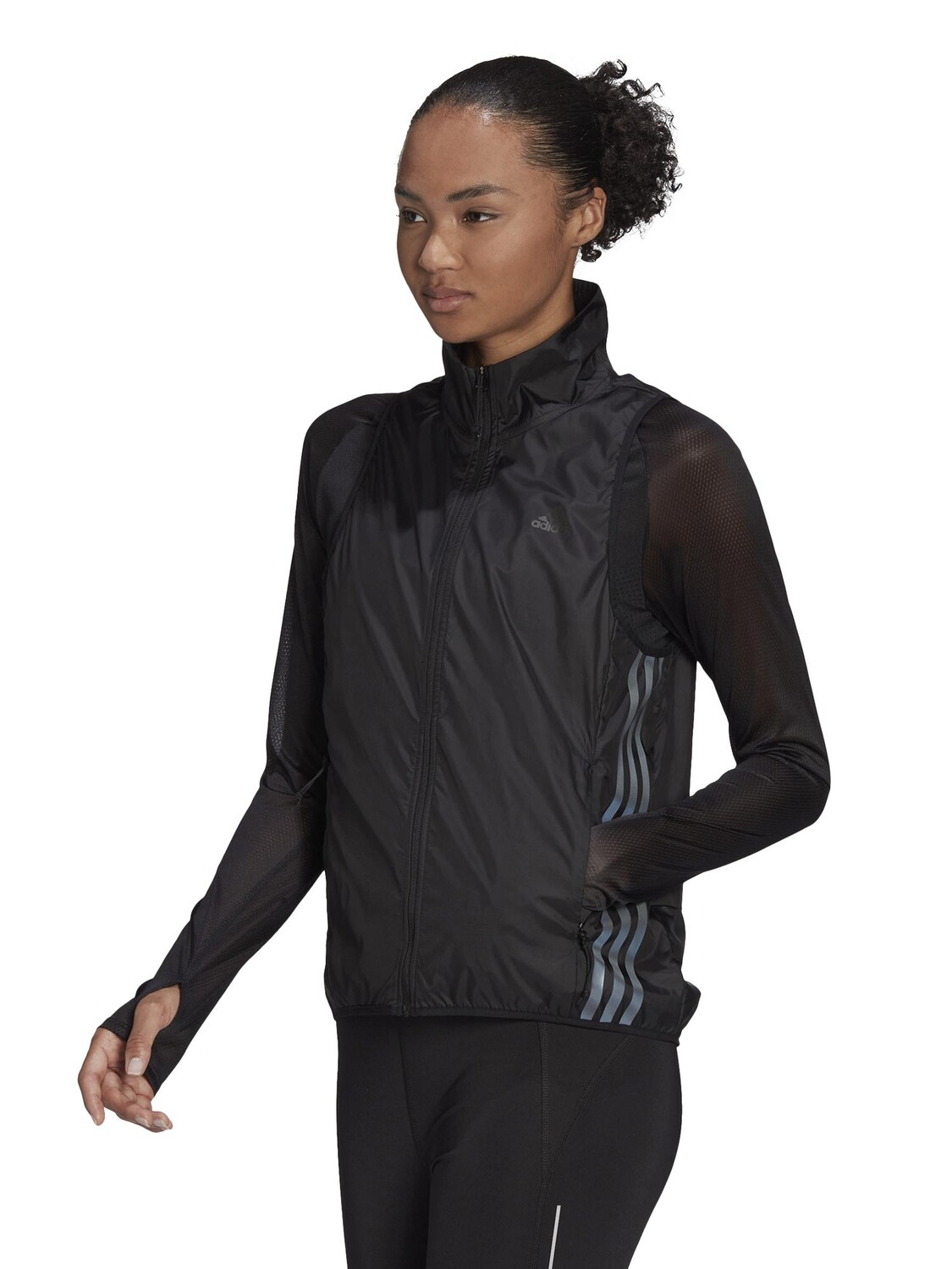 

Утепленный жилет Adidas Performance Run Icon 3-S Running Wind, черный
