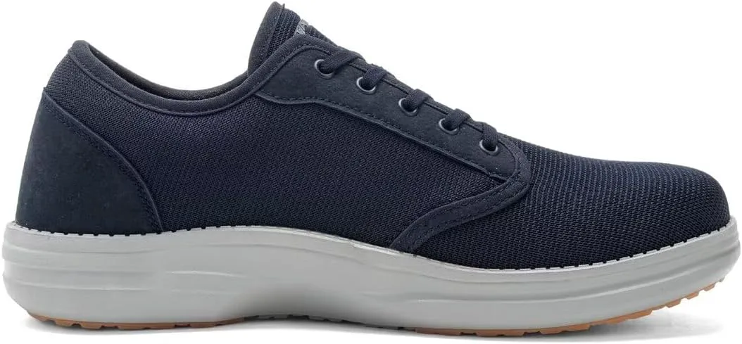 

Мужские слипоны 1TAZERO с широкой колодкой, ортопедические диабетические туфли для отекших ног, удобная ходьба с поддержкой свода стопы при плантарном фасциите, темно-синий