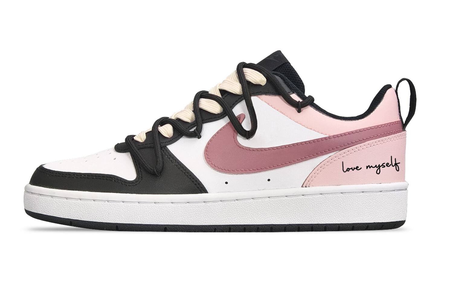 

Кроссовки Nike Court Borough Skateboard Shoes Women's Low-Top Black Pink, Черный, Кроссовки Nike Court Borough Skateboard Shoes Women's Low-Top Black Pink