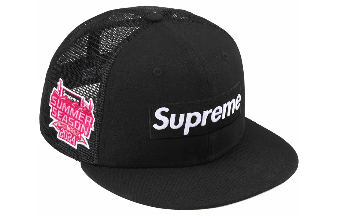 

Кепка Supreme с сеточкой, черный / белый