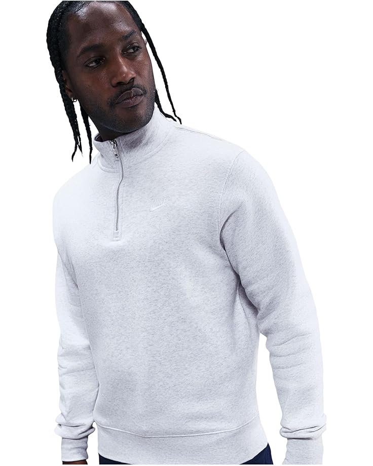 Мужской худи Nike Club Basket Ball Half-Zip, Birch Heather/White/White — фото 3