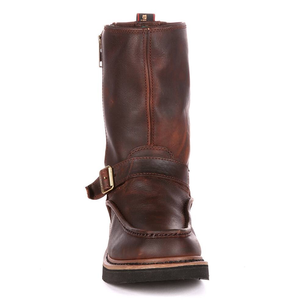 Мужские водонепроницаемые резиновые рабочие ботинки Georgia Boots с боковой молнией 10, коричневый — фото 4