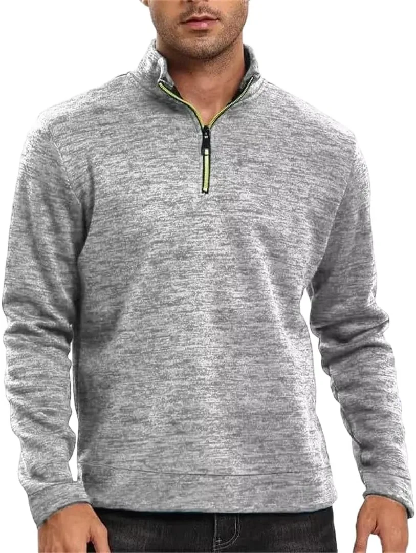 

Мужской полузастегивающийся легкий свитшот-пуловер с длинным рукавом и воротником-стойкой