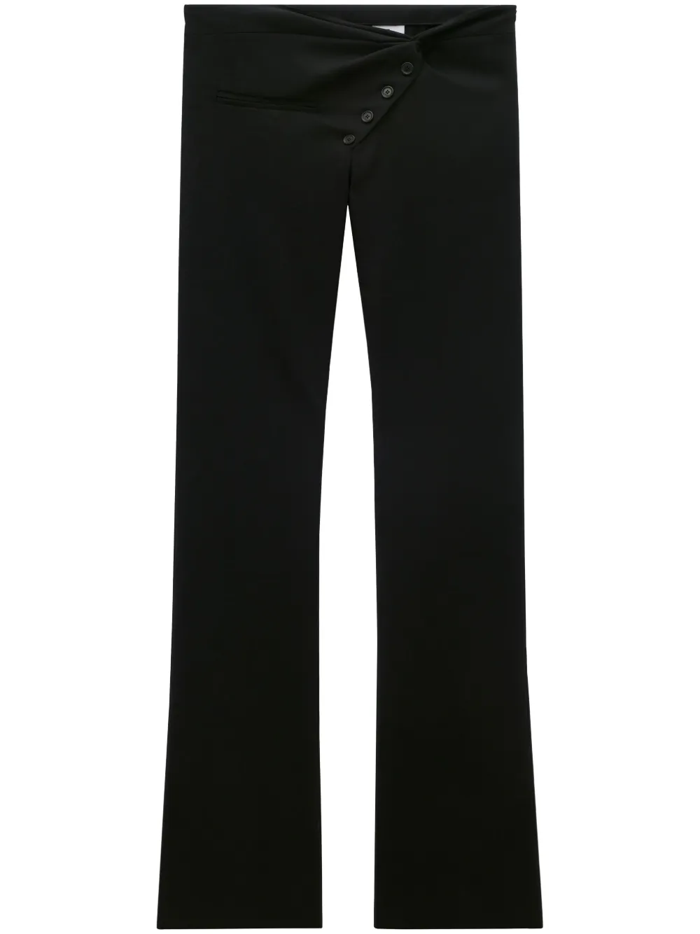 

Шерстяные брюки bootcut с драпировкой Courrèges, черный