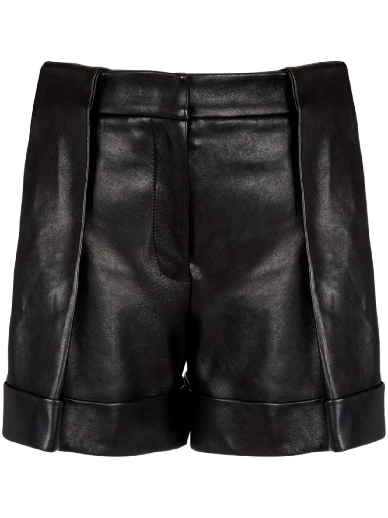 

Balmain кожаные шорты со складками, черный