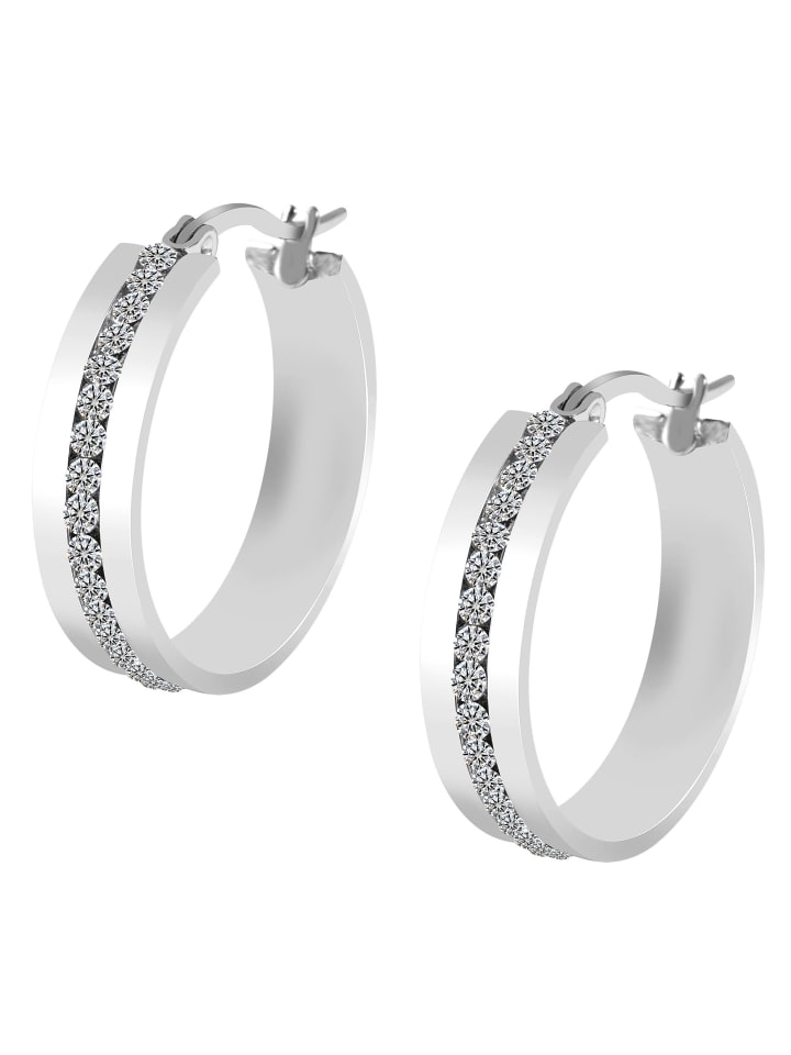 

Adeliás Женские серьги - Серьги-кольца из нержавеющей стали серебристого цвета