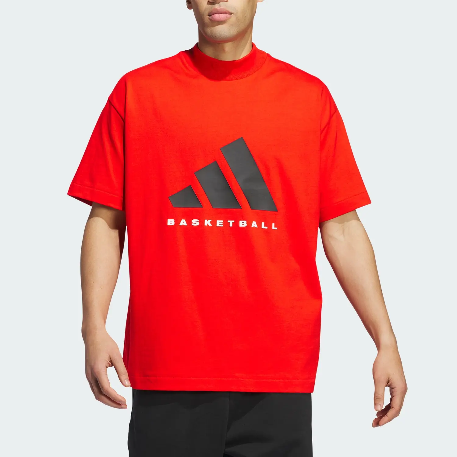 С баскетбольной футболкой AdiClub Adidas, красный — фото 4
